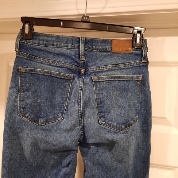 Madewell Jeans Womens 28 High Rise Skinny 10" Tulip Raw Hem‎ Ankle Distressed - Picture 6 of 13